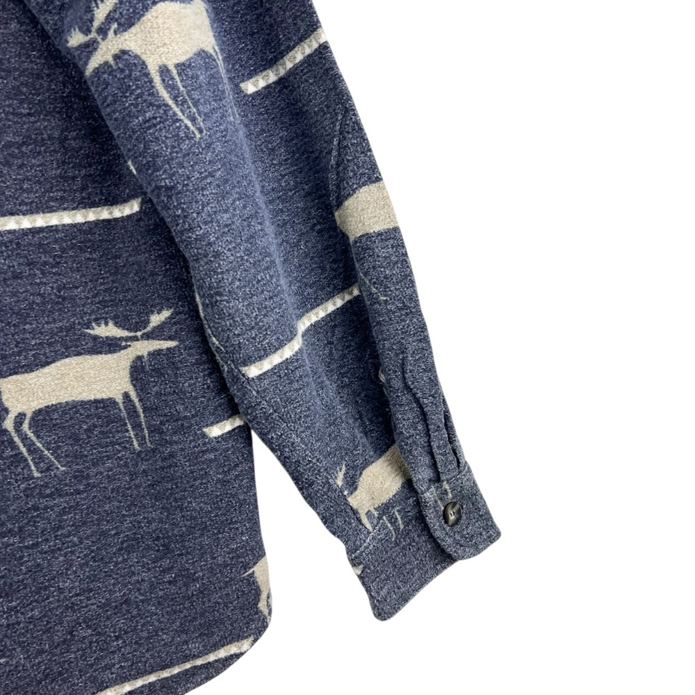 Vintage American Eagle Flannel Moose Shirt L 80s 90s USA Blue Outdoorsy Preppy - Picture 5 of 11